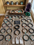 Lava & Gemstone Elastic Bracelet | Custom Size & Stones