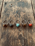 Wire Wrapped Gemstone Ring – Stainless Steel, 10mm | Custom Size