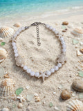 White Lava Sea Turtle & Starfish Anklet