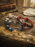 Ocean Wave Charm Macramé Bracelet – 6mm Gemstone & Lava Stone