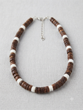 Coconut & Puka Shell Disc Necklace – Adjustable 16" to 18"