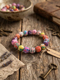 Hand Painted Clay Bead Bracelet