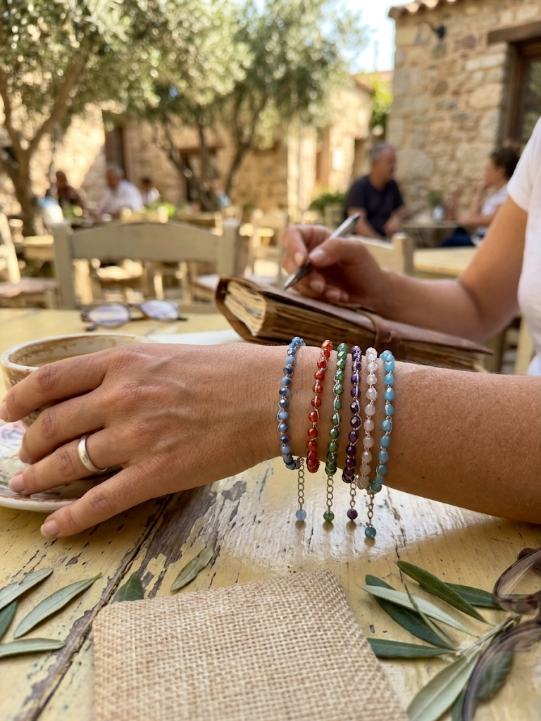 Crocheted Crystal Bead Bracelet | Stainless Steel Clasp