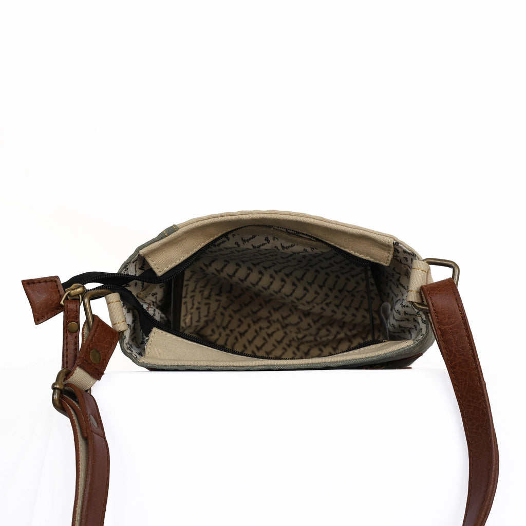 Identified Up-Cycled Canvas Crossbody Bag