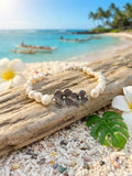 Keshi Pearl & Plumeria Bracelet