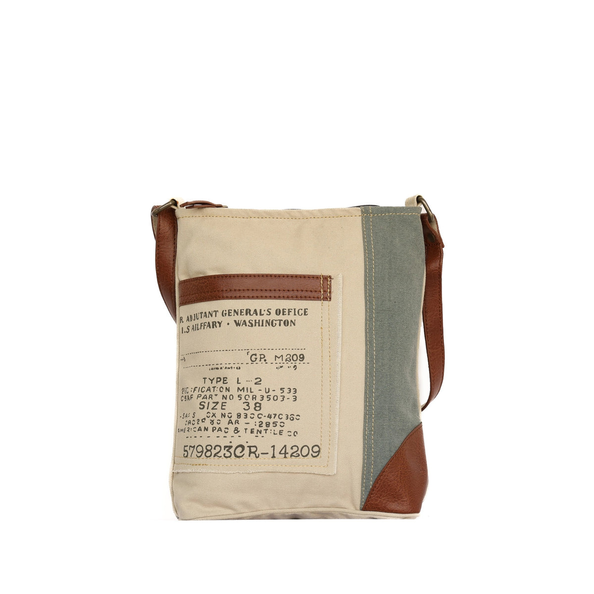Identified Up-Cycled Canvas Crossbody Bag
