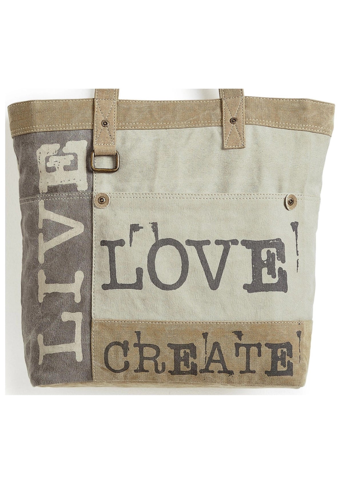 Live Love Create Up-Cycled Canvas Tote Bag