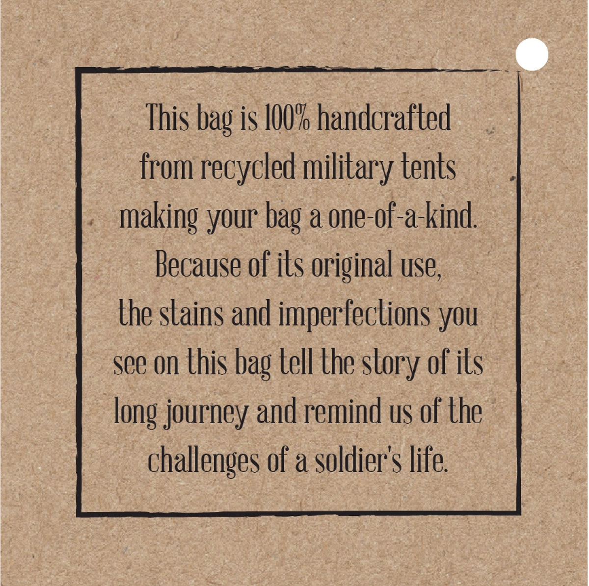 Recycled Military Tent Canvas Duffle Bag with Leather Handles