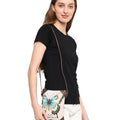 RFID Crossbody Bag – Up-Cycled Printed Poly Canvas with Leather
