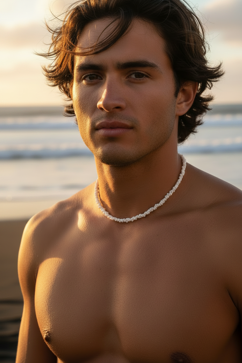 Portrait with Thin Shell Necklace