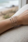 Silver Bracelet Stack Lifestyle
