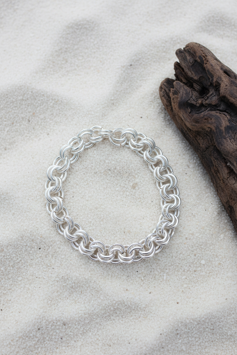 Silver Rolo Chainmaille Bracelet