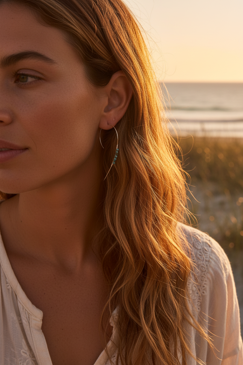 Silver Threader Earrings Lifestyle
